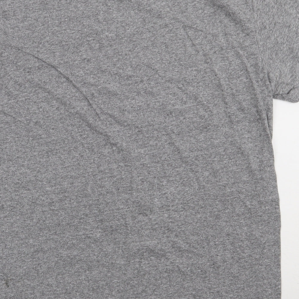 Boohoo Mens Grey  Cotton  T-Shirt Size S Crew Neck