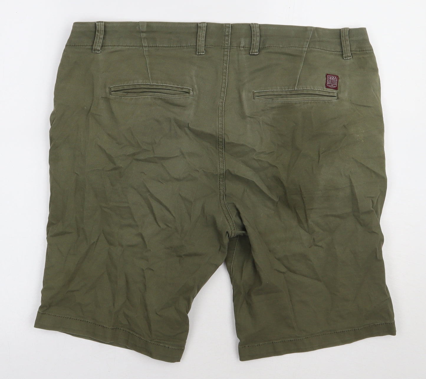 JACK & JONES Mens Green  Cotton Chino Shorts Size L L12 in Regular Button