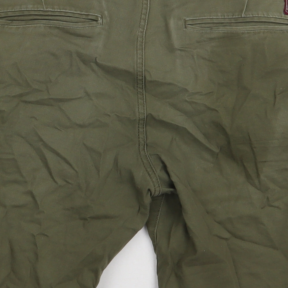 JACK & JONES Mens Green  Cotton Chino Shorts Size L L12 in Regular Button