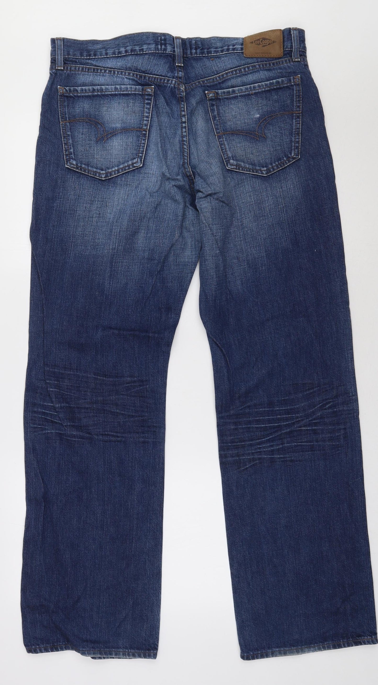 Lee Cooper Mens Blue  Cotton Straight Jeans Size 34 L34 in Regular Button