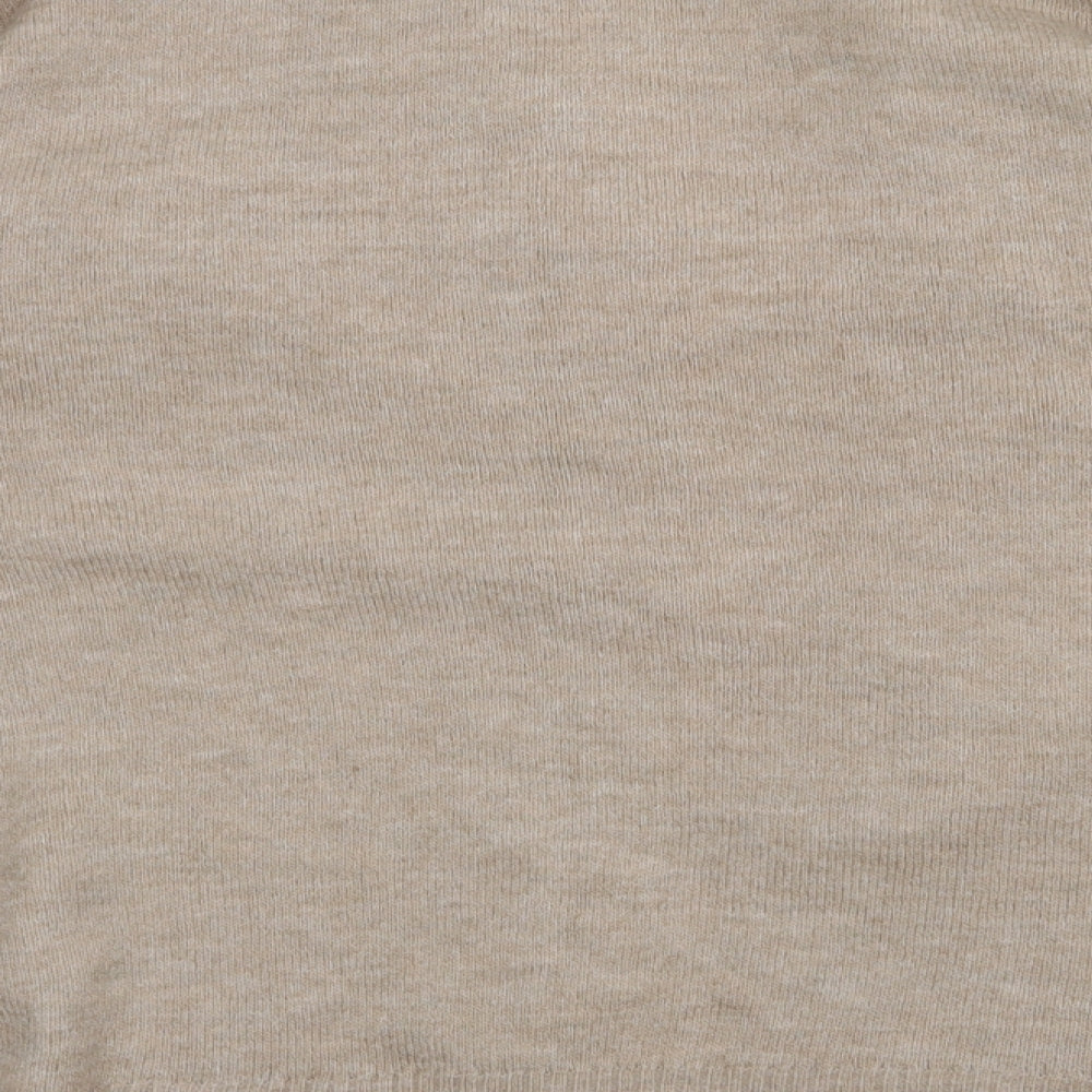 Primark Womens Beige V-Neck  Acrylic Cardigan Jumper Size M