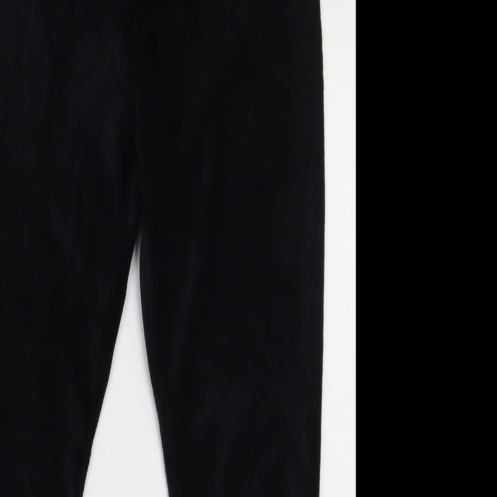 Marks and Spencer Womens Black  Cotton Cropped Trousers Size 14 L25 in Regular