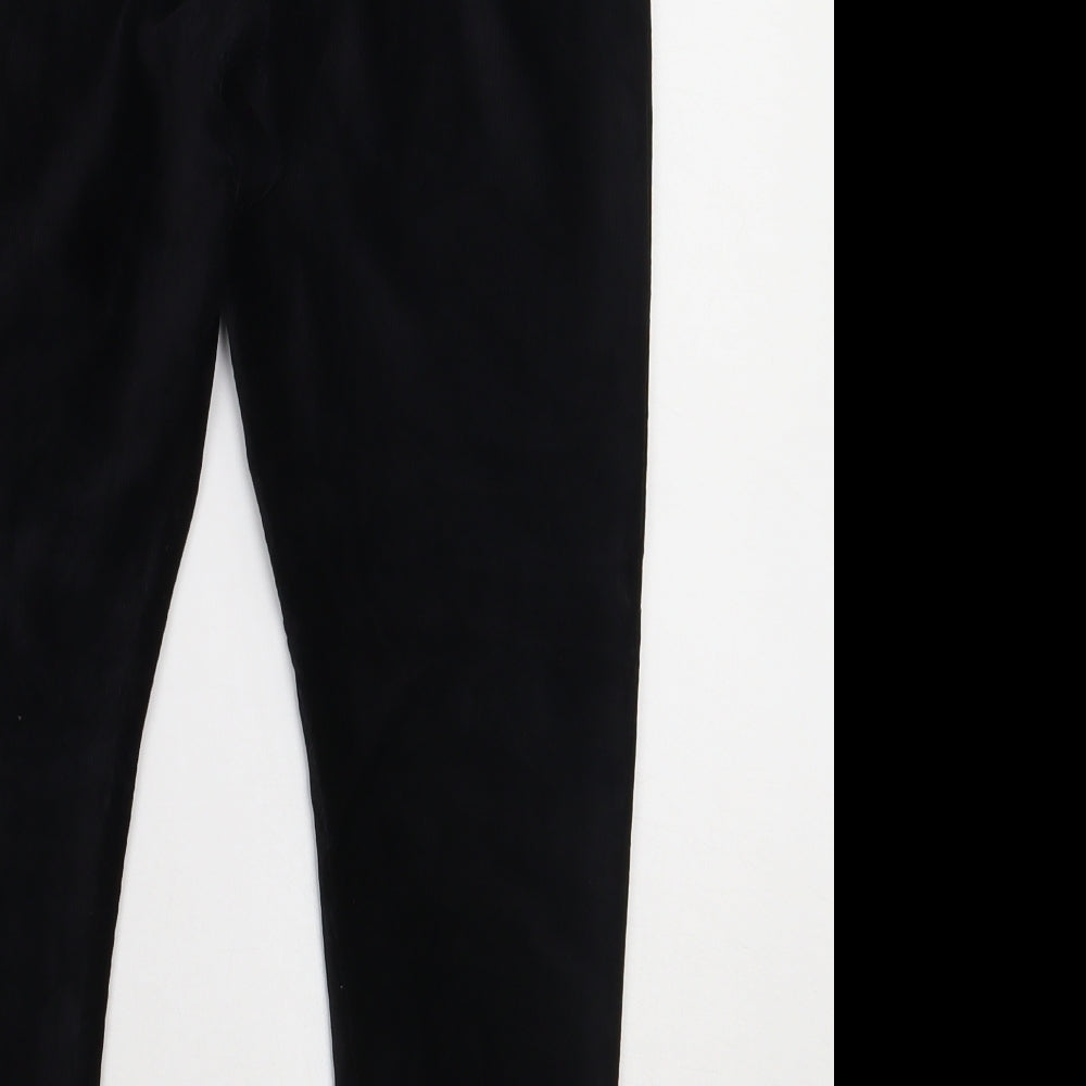 Marks and Spencer Womens Black  Cotton Cropped Trousers Size 14 L25 in Regular