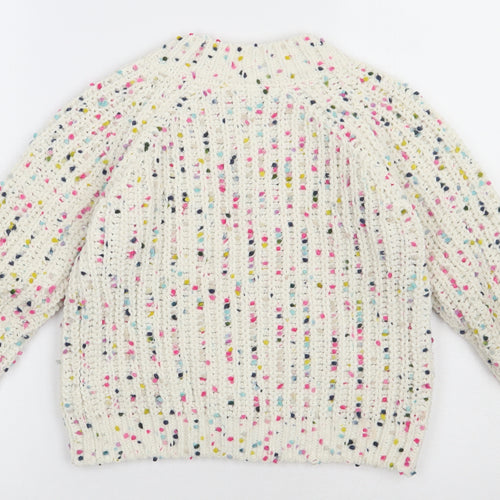 Marks and Spencer Girls Beige Geometric Polyester Pullover Sweatshirt Size 7-8 Years  Pullover