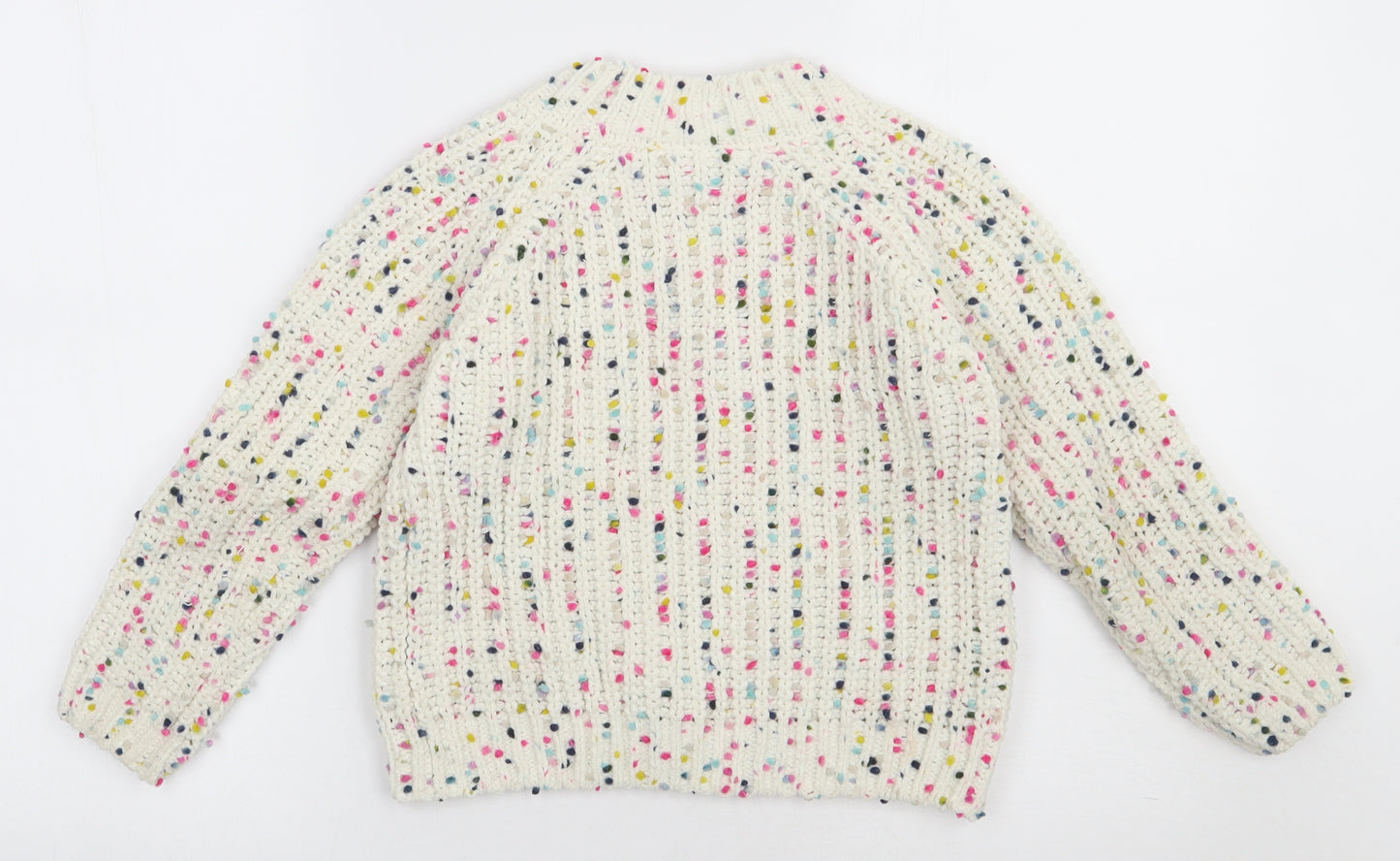 Marks and Spencer Girls Beige Geometric Polyester Pullover Sweatshirt Size 7-8 Years  Pullover
