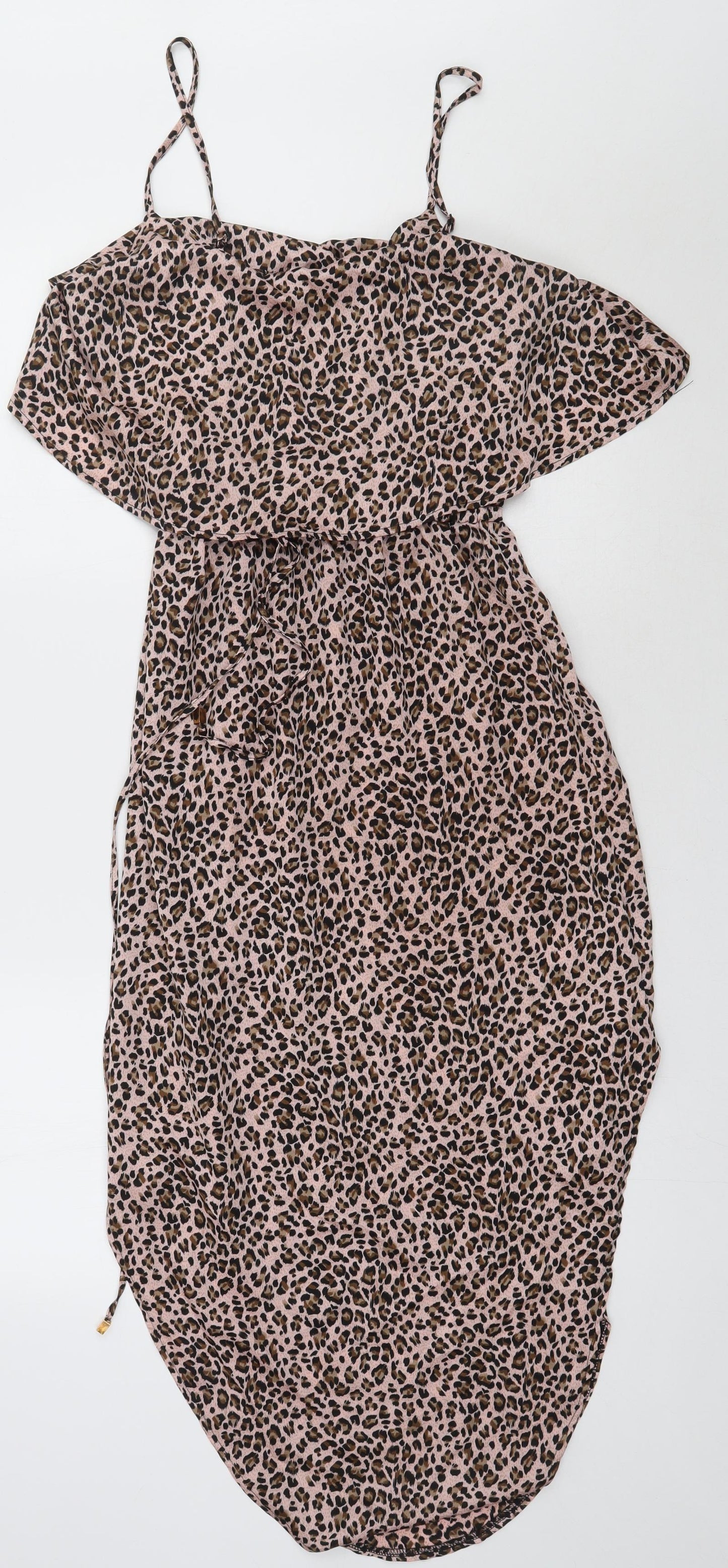 Apricot Womens Pink Animal Print Polyester A-Line  Size 8  Square Neck Pullover