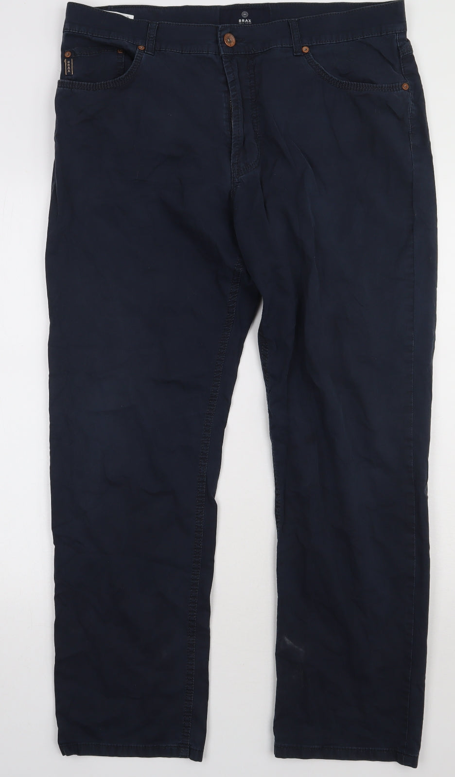 BRAX Mens Blue  Cotton Capri Trousers Size 36 L32 in Regular Button