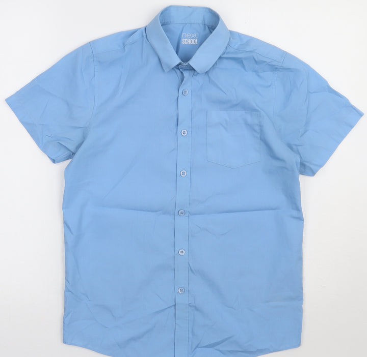 NEXT Boys Blue Polyester Basic Button-Up Size 12 Years Collared Button - school Wear