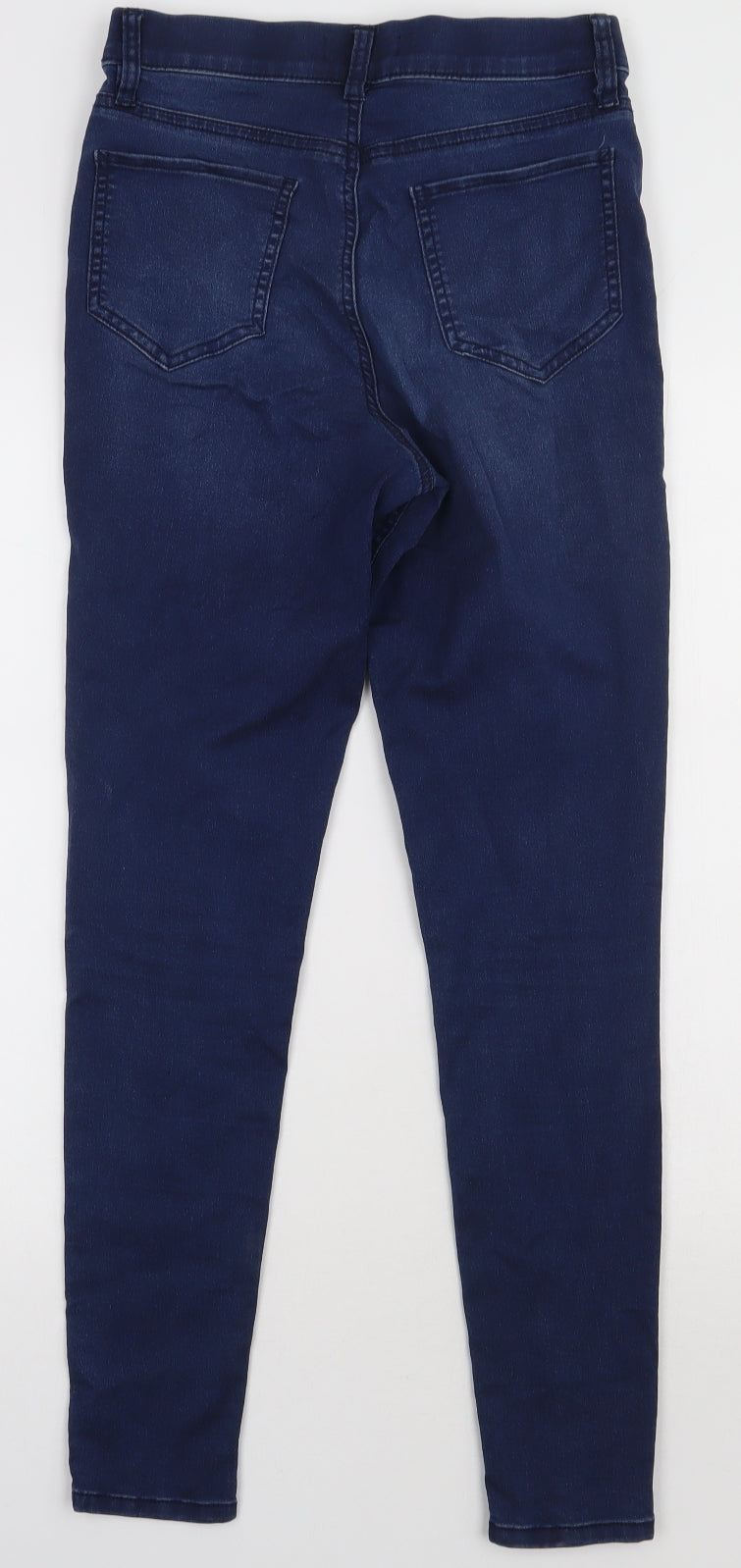 F&F Womens Blue  Cotton Jegging Trousers Size 10 L31 in Regular