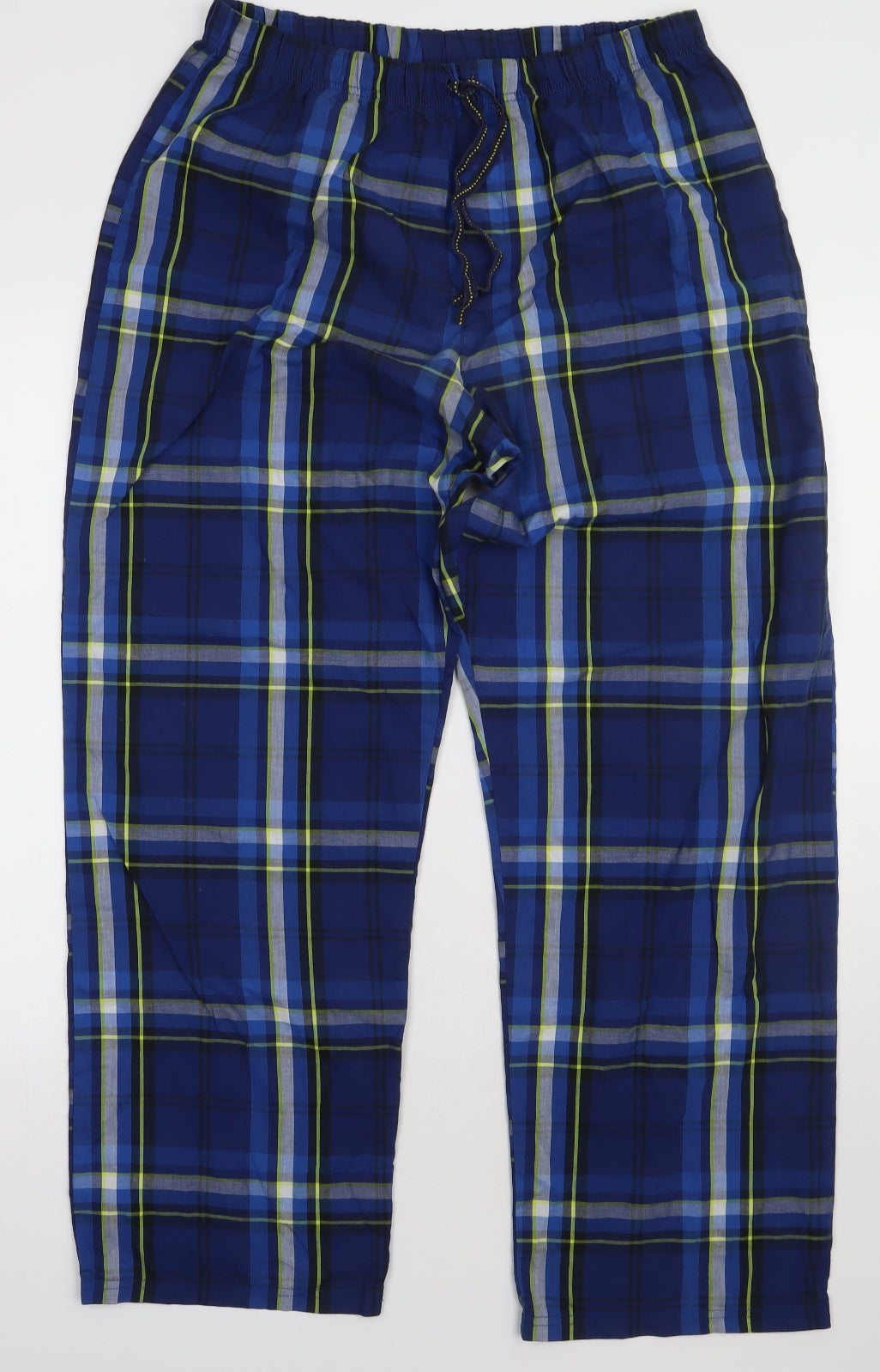 George Mens Blue Check Polyester  Pyjama Pants Size M  Tie