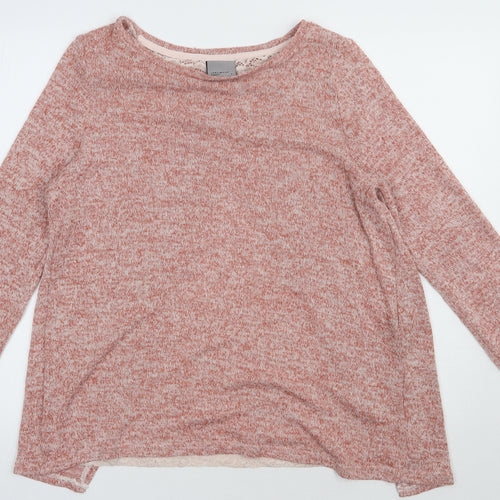 VERO MODA Womens Pink  Polyester Pullover Sweatshirt Size M  Pullover - lace detail on back