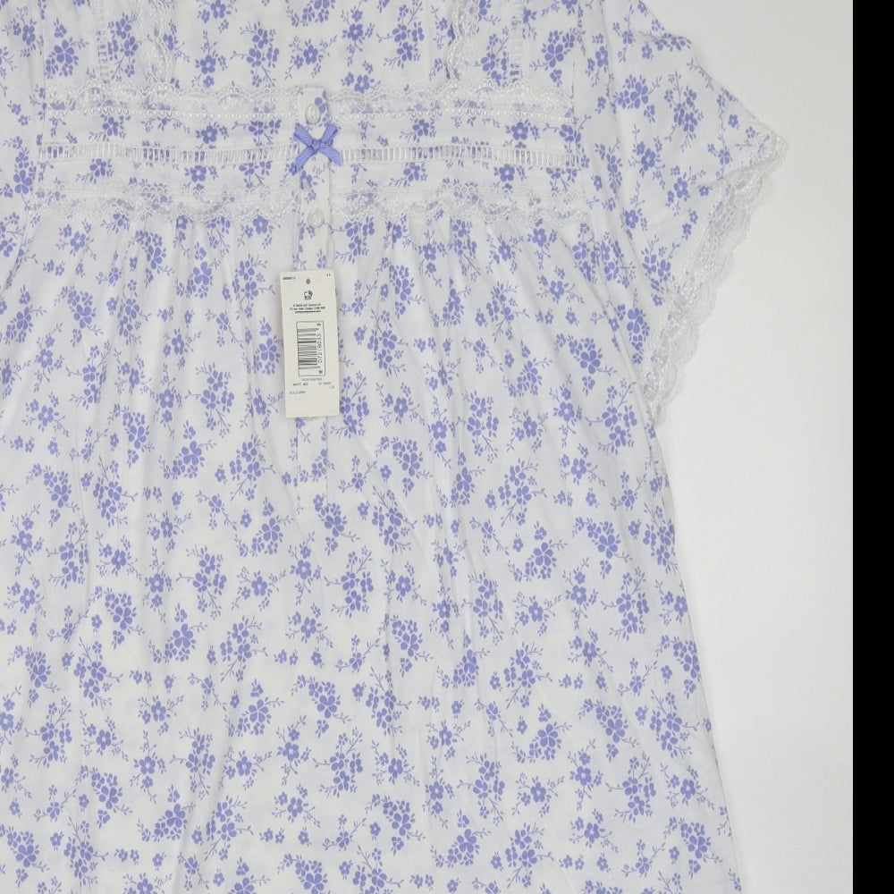 M&S Womens Multicoloured Floral Cotton  Dress Size 16