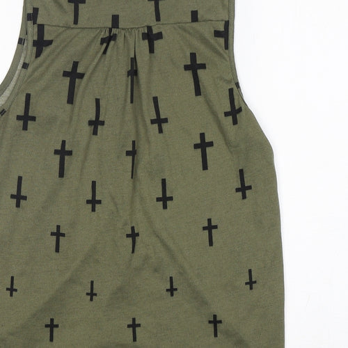 Atmosphere Womens Green  Polyester Basic Button-Up Size 14 Collared
