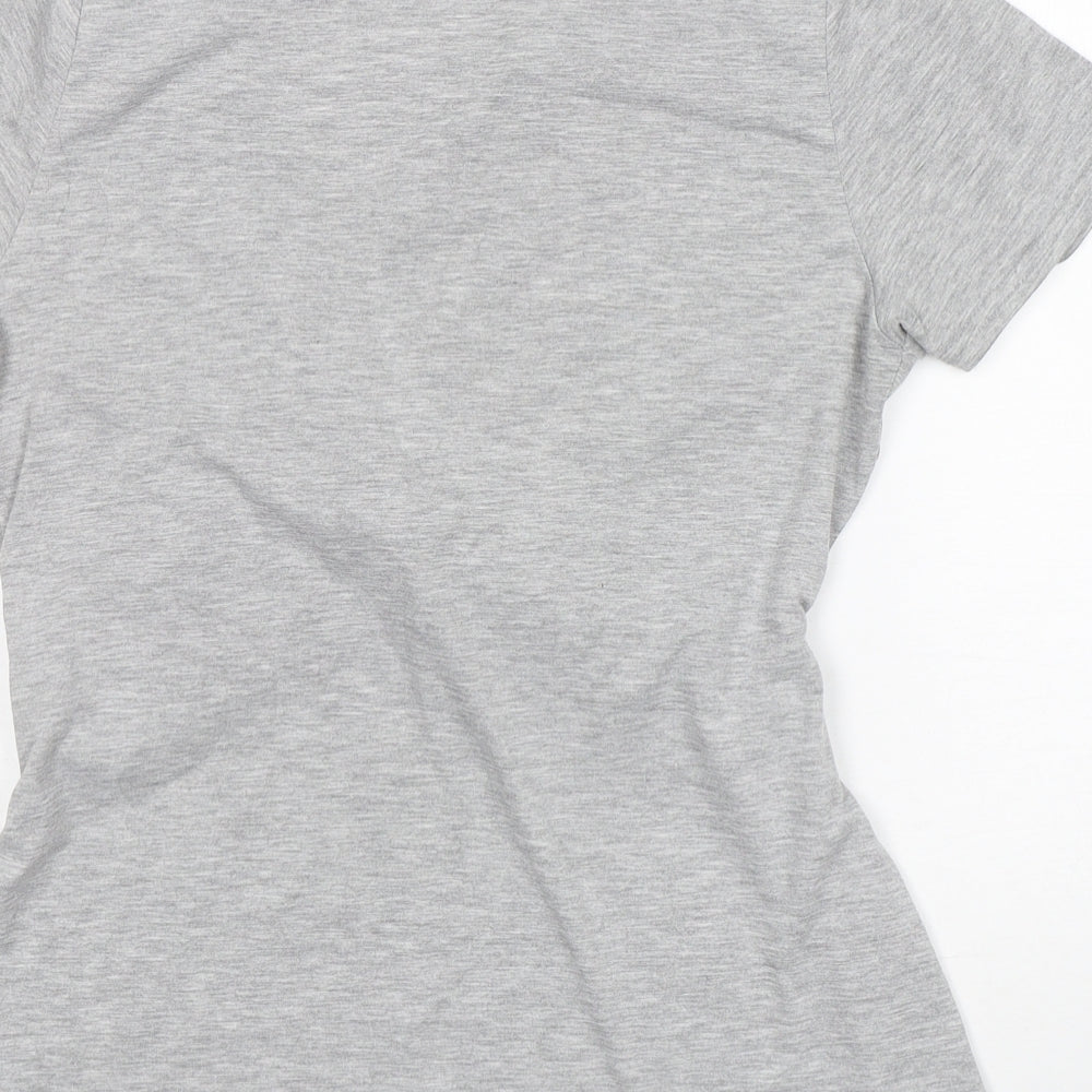 Boohoo Womens Grey  Viscose Basic T-Shirt Size 14 V-Neck