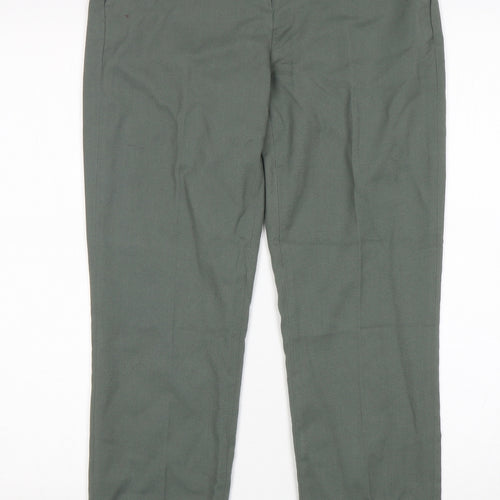 H&M Womens Green  Polyester Trousers  Size 6 L27 in Regular