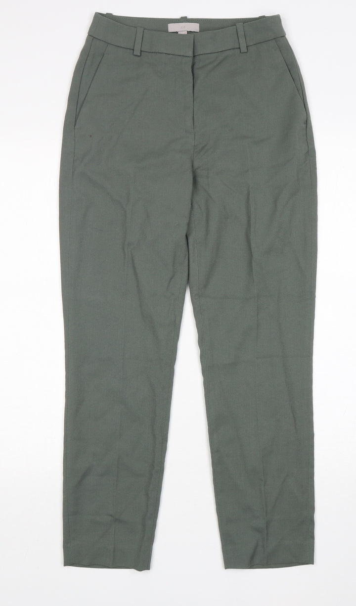 H&M Womens Green  Polyester Trousers  Size 6 L27 in Regular
