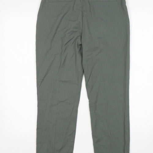 H&M Womens Green  Polyester Trousers  Size 6 L27 in Regular