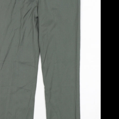 H&M Womens Green  Polyester Trousers  Size 6 L27 in Regular