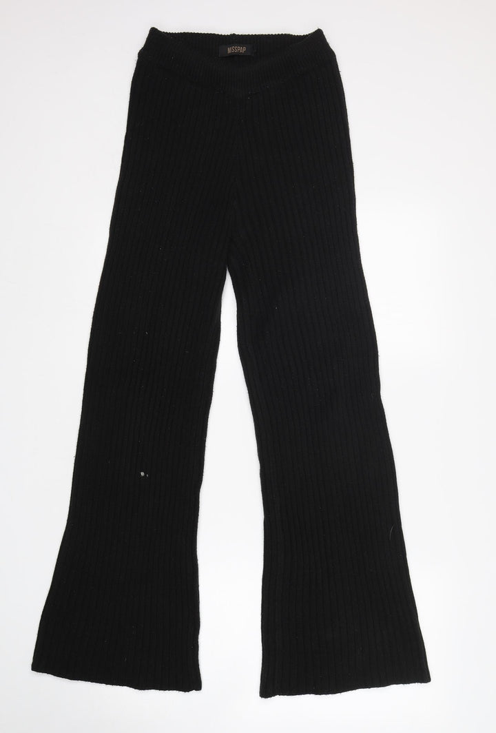 Misspap Womens Black  Viscose Sweatpants Trousers Size S L30 in Regular