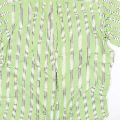 Murphy & Nye Mens Green Striped Cotton  Button-Up Size M Collared
