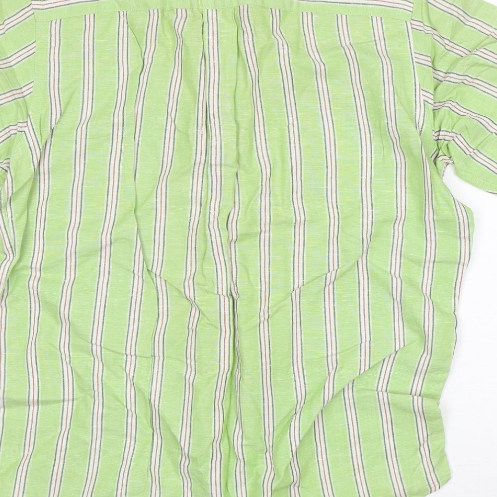 Murphy & Nye Mens Green Striped Cotton  Button-Up Size M Collared