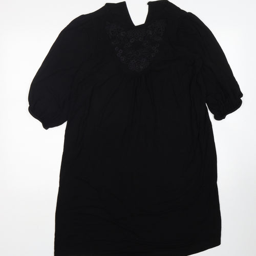 NEXT Womens Black  Viscose T-Shirt Dress  Size 10  Round Neck