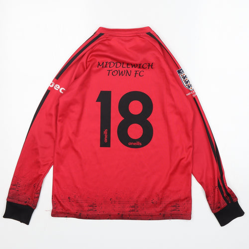 O'Neils Boys Red  Polyester Basic T-Shirt Size 10-11 Years Round Neck  - Middlewich Town FC