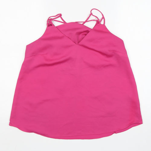 NEXT Womens Pink  Polyester Basic Blouse Size 12 V-Neck