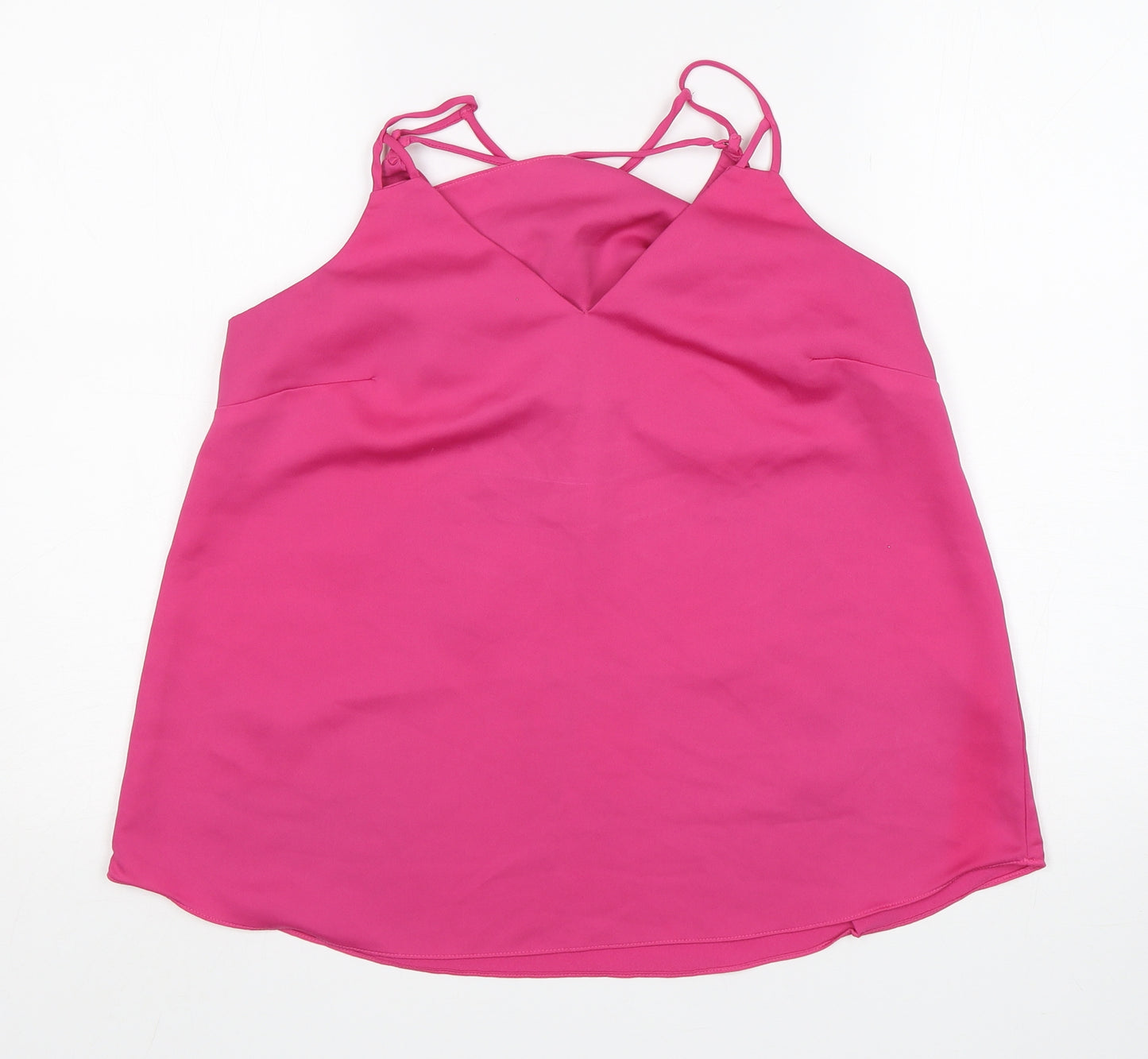 NEXT Womens Pink  Polyester Basic Blouse Size 12 V-Neck