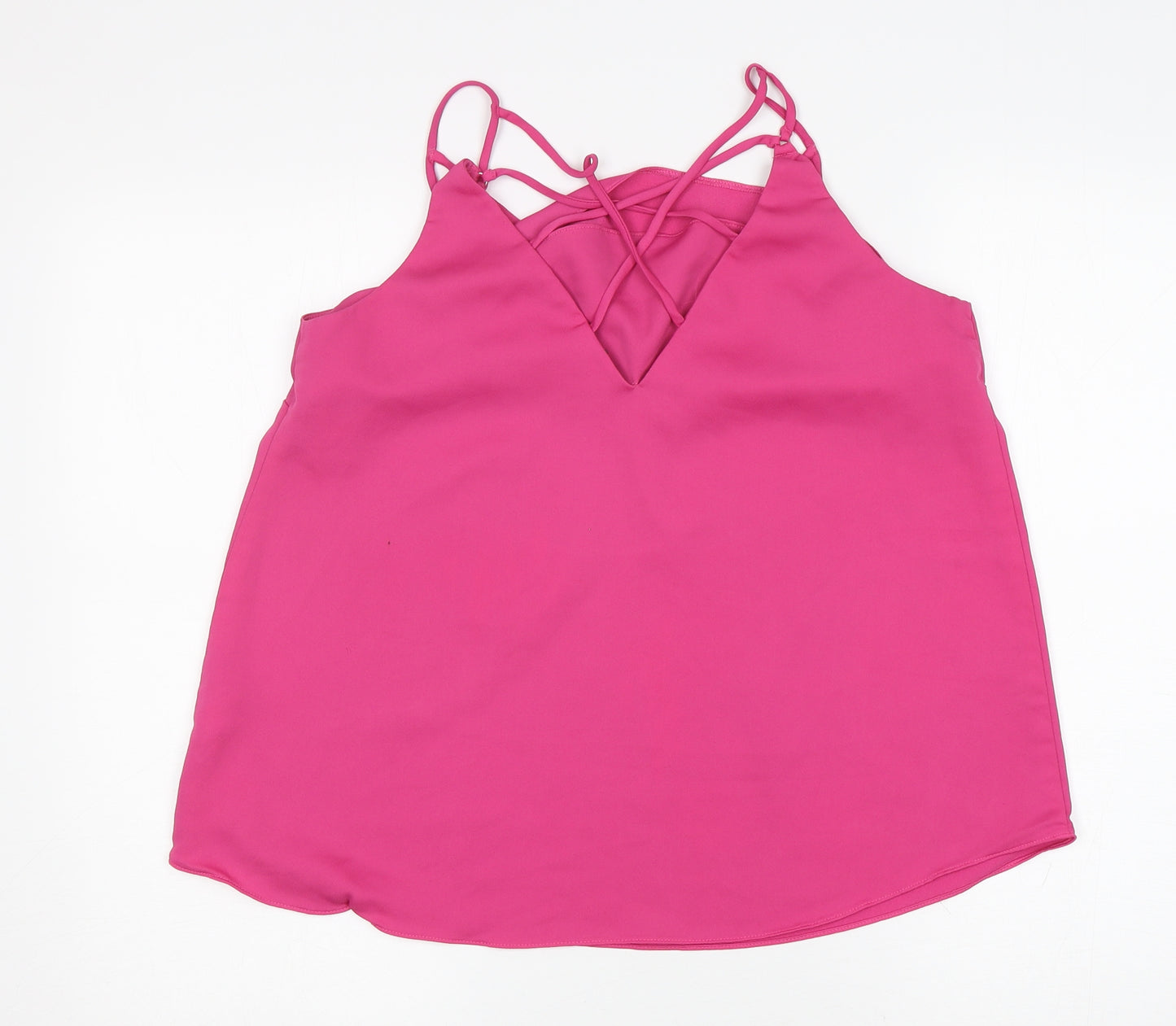 NEXT Womens Pink  Polyester Basic Blouse Size 12 V-Neck