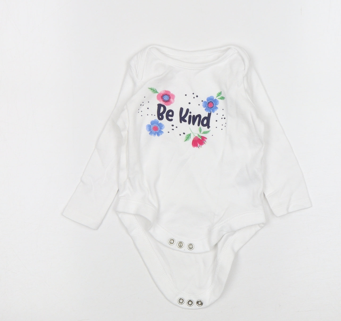 F&F Girls White Floral Cotton Leotard One-Piece Size 3-6 Months