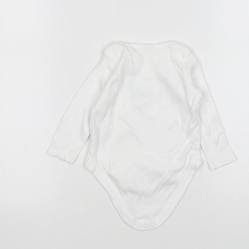 F&F Girls White Floral Cotton Leotard One-Piece Size 3-6 Months