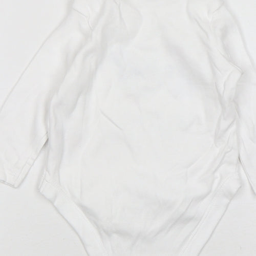F&F Girls White Floral Cotton Leotard One-Piece Size 3-6 Months