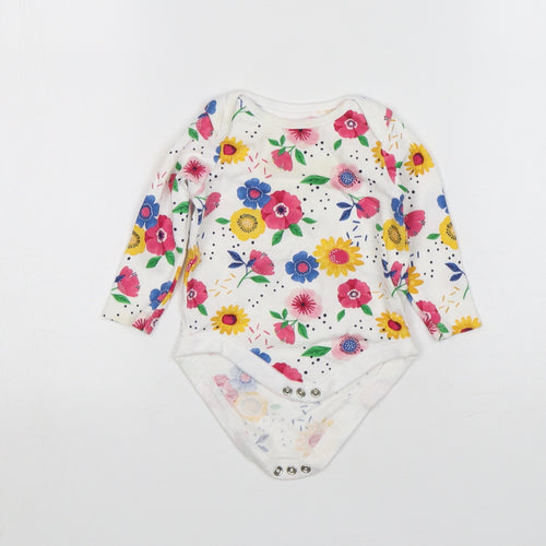 F&F Girls Multicoloured Floral Cotton Leotard One-Piece Size 3-6 Months