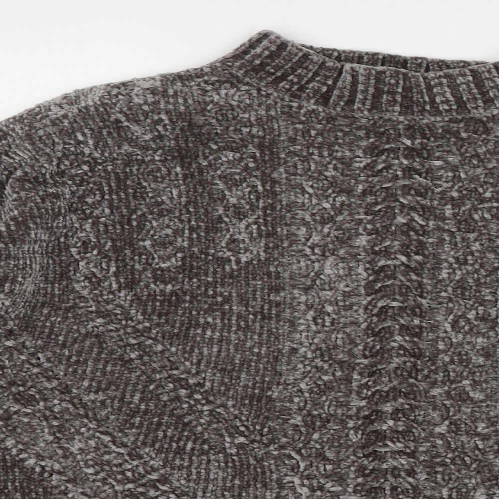 H&M Womens Grey High Neck  Polyester Pullover Jumper Size L