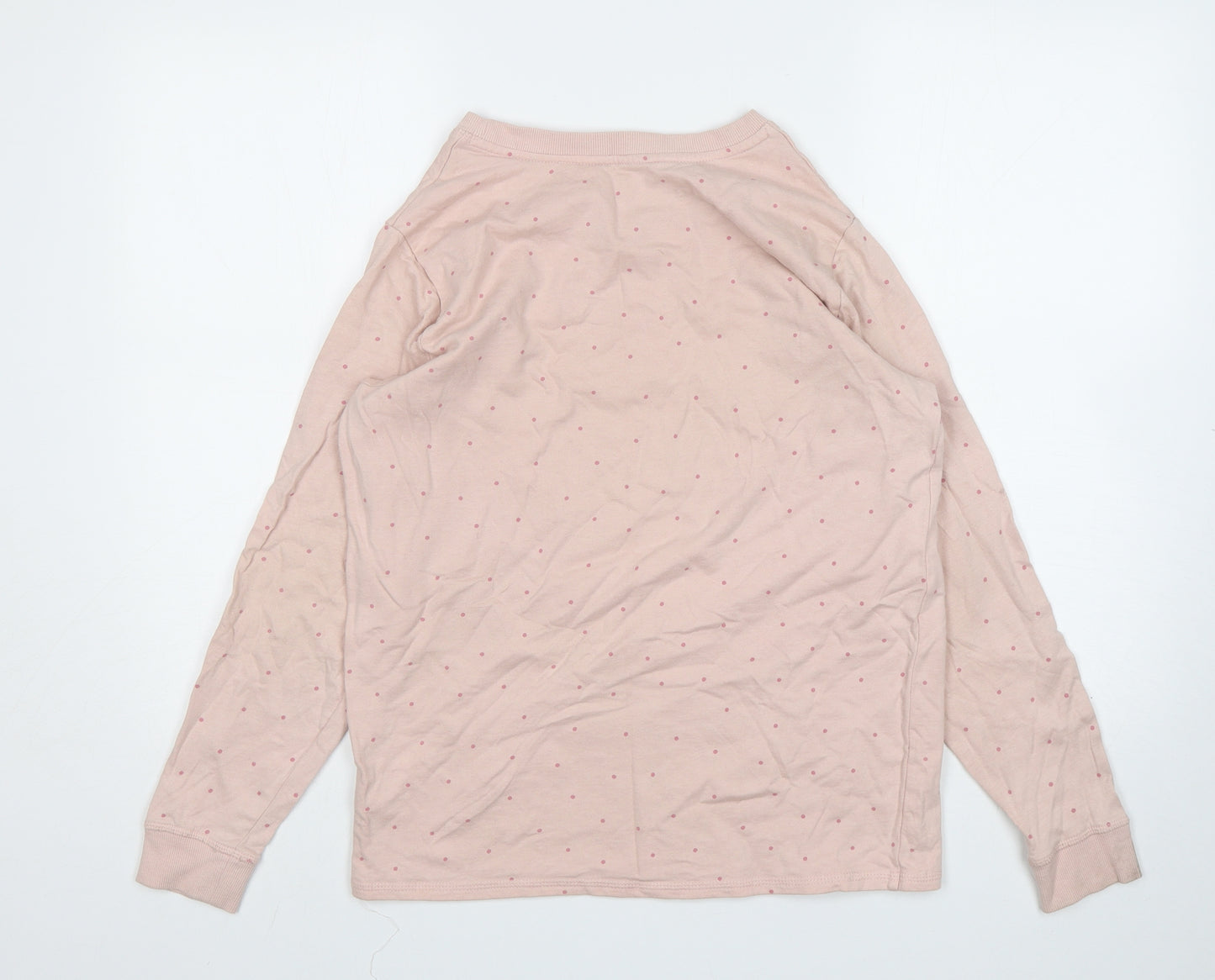 George Womens Pink Polka Dot Cotton Top Pyjama Top Size 8