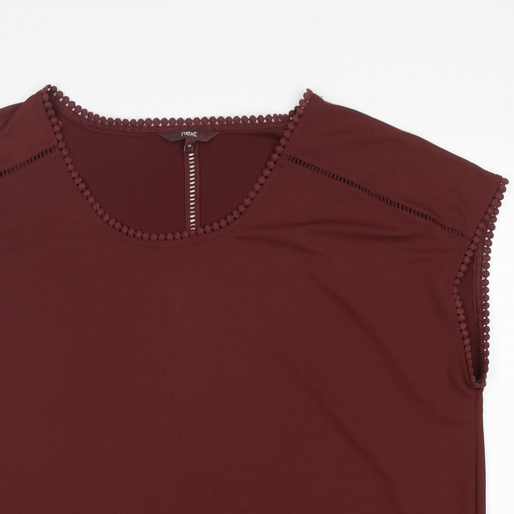 NEXT Womens Brown  Polyester Basic Blouse Size 20 Round Neck