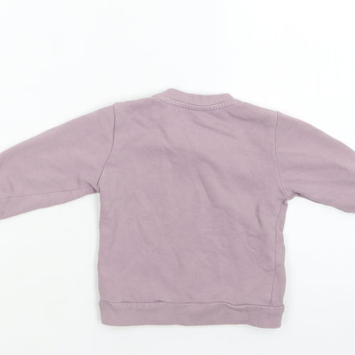 Preworn Baby Purple  Cotton Pullover Jumper Size 6-9 Months  Snap - Bunny