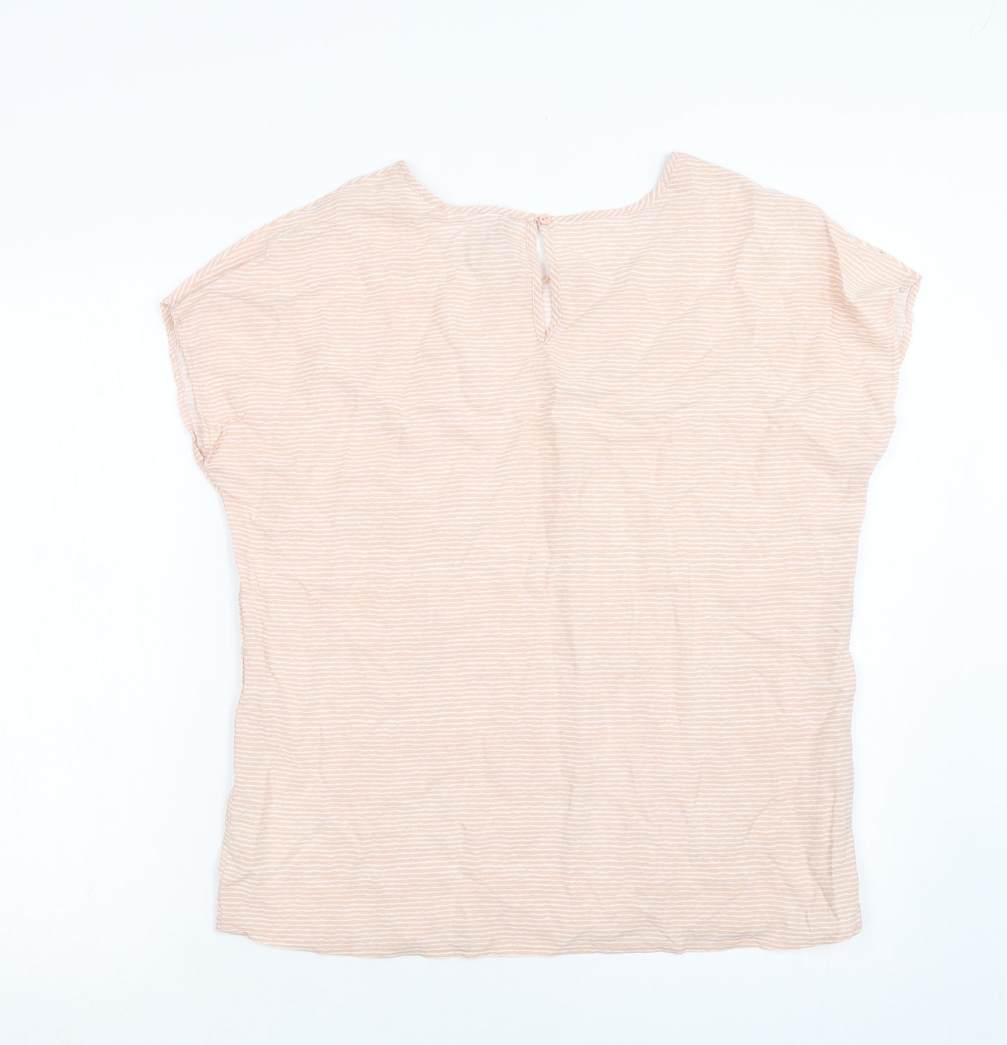 Soyaconcept Womens Pink Striped  Basic Blouse Size M Round Neck