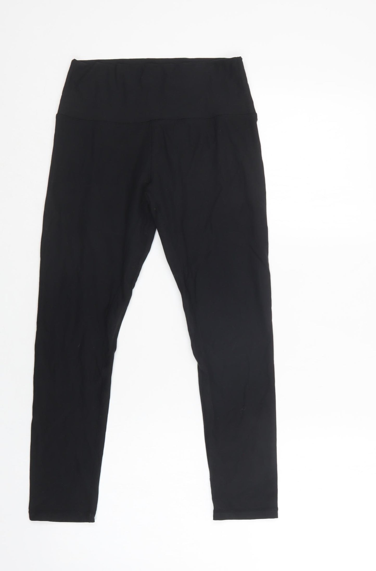 Preworn Womens Black  Polyester Compression Leggings Size M L25 in Regular