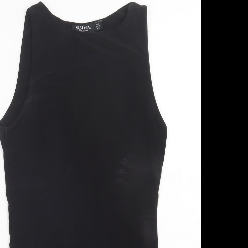 Nasty Gal Womens Black  Polyester Bodysuit One-Piece Size 8  Snap