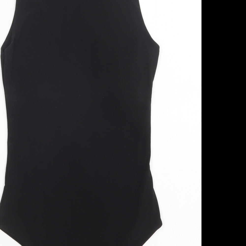 Nasty Gal Womens Black  Polyester Bodysuit One-Piece Size 8  Snap