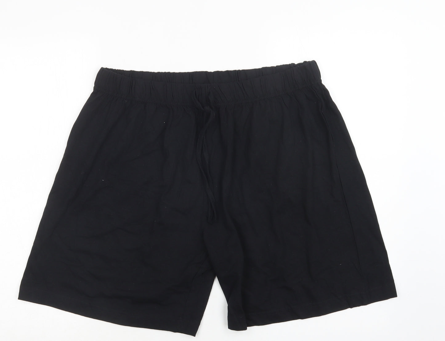 F&F Mens Black  Cotton  Sleep Shorts Size XL  Drawstring