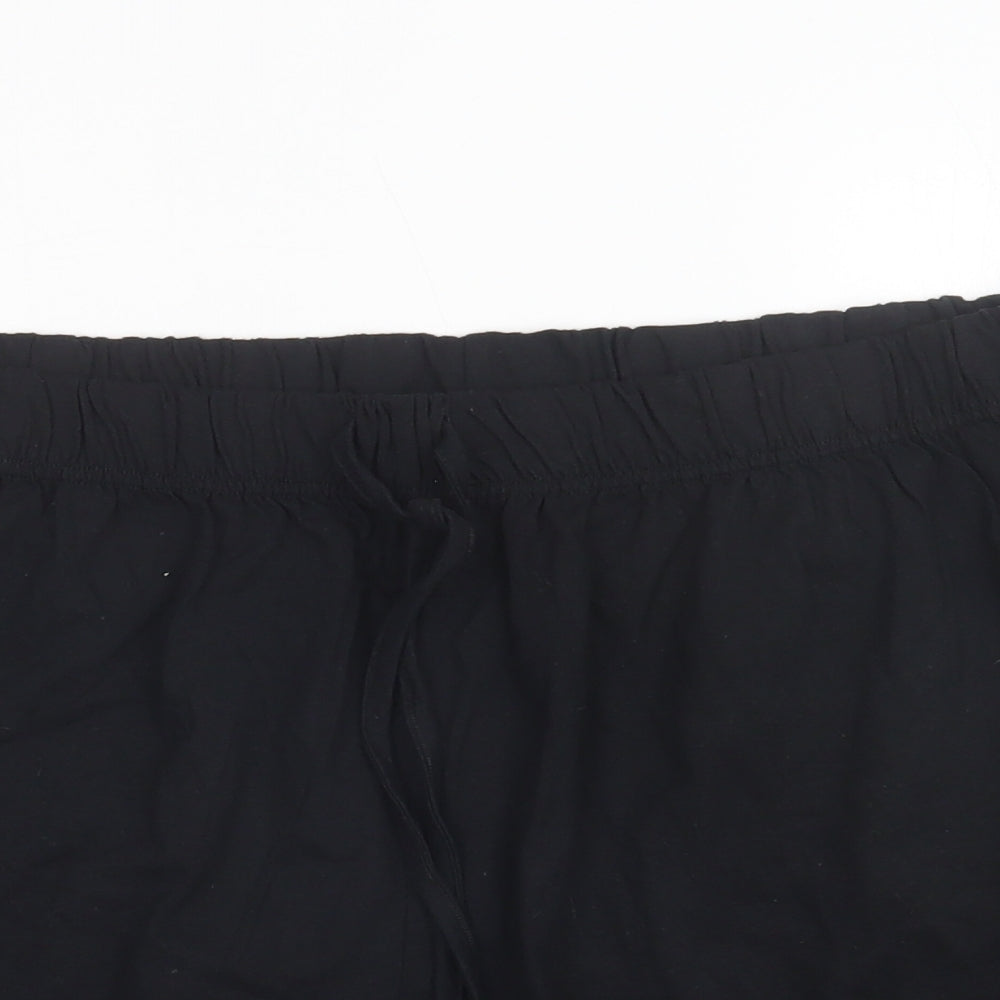 F&F Mens Black  Cotton  Sleep Shorts Size XL  Drawstring