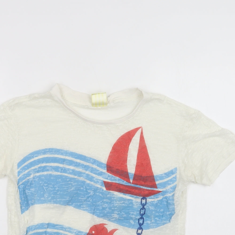 Topshop Womens Ivory  Polyester Basic Blouse Size S Collared - Boat