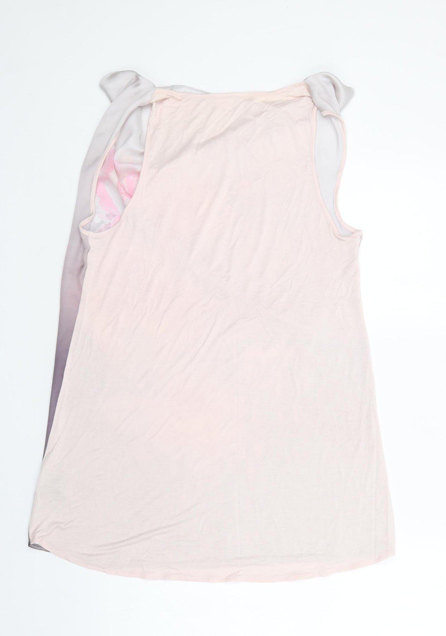 NEXT Womens Pink Floral Polyester Tunic Blouse Size 14 Cowl Neck