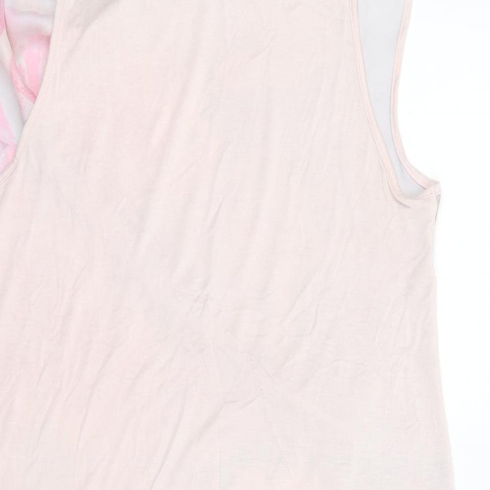 NEXT Womens Pink Floral Polyester Tunic Blouse Size 14 Cowl Neck
