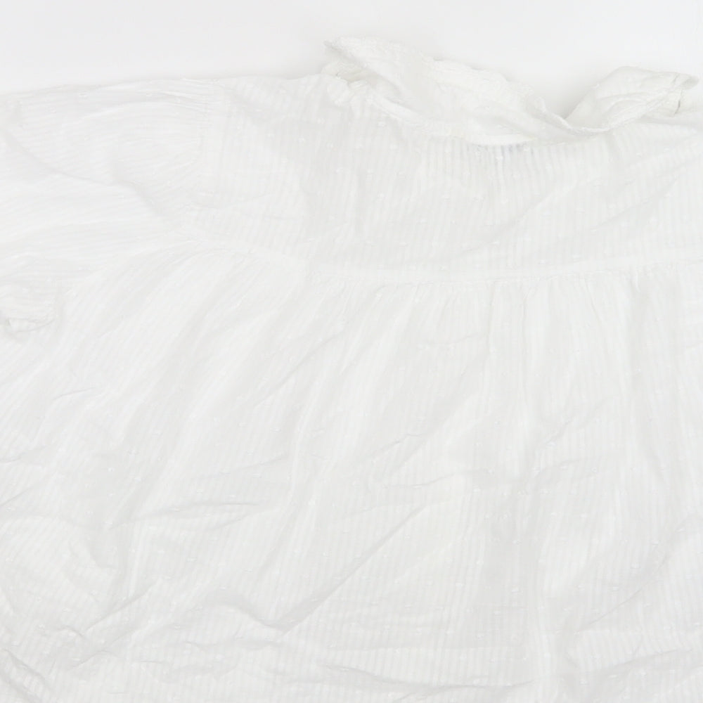 NEXT Womens White  Cotton Basic Button-Up Size 12 Collared