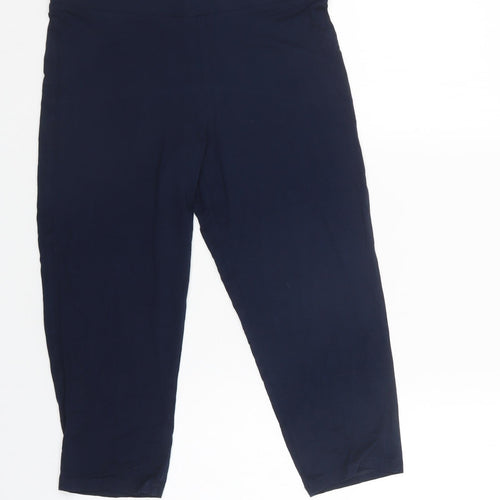 M&S Womens Blue  Viscose Chino Leggings Size 10 L21 in