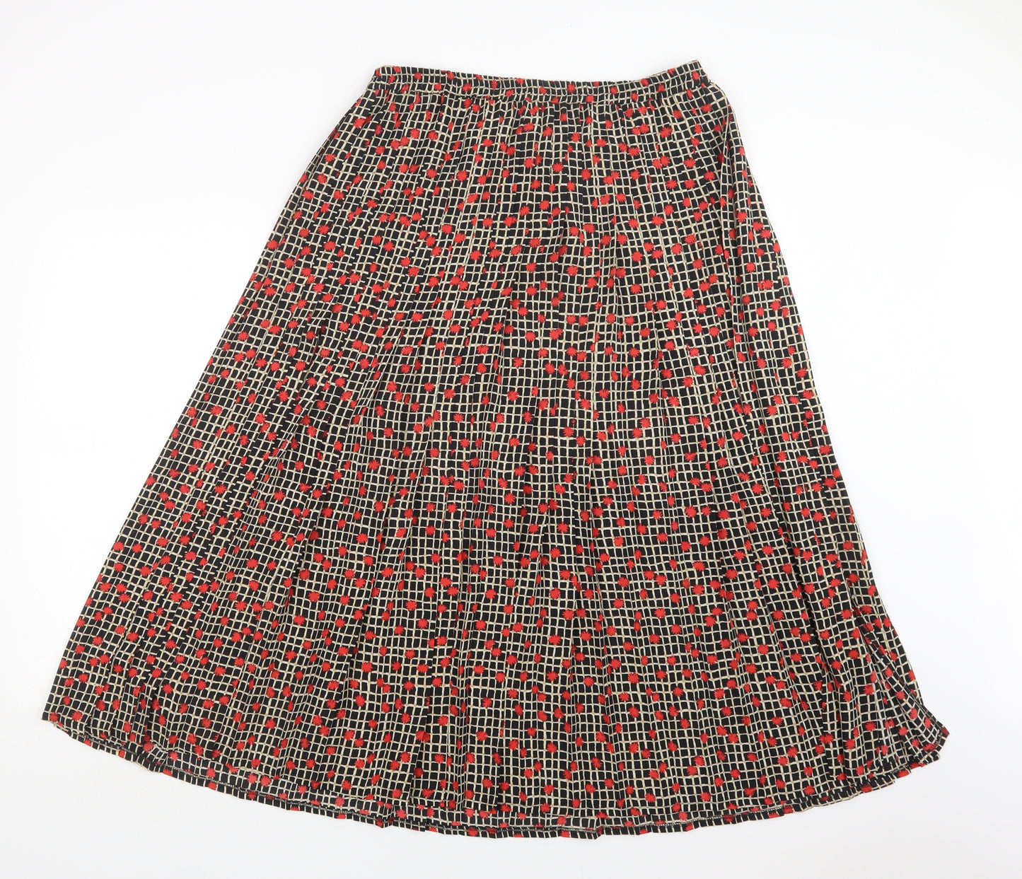 Precis Petite Womens Black Floral Polyester A-Line Skirt Size L